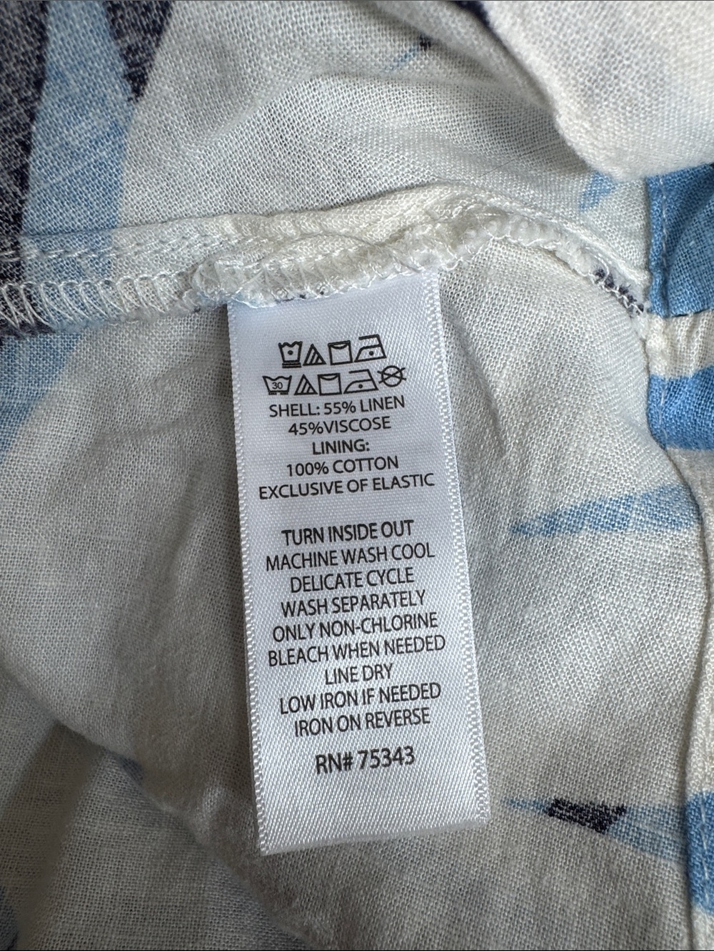 Nicole Miller New York Linen Blend Blue / White Geo Printed Midi Dress Sz 14 new - Picture 9 of 13